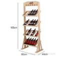 Wood Free Standing Red Wine Display Rack